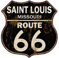 SAINT LOUIS, MISSOURI Route 66 Shield Metal Sign Man Cave Garage 211110014074