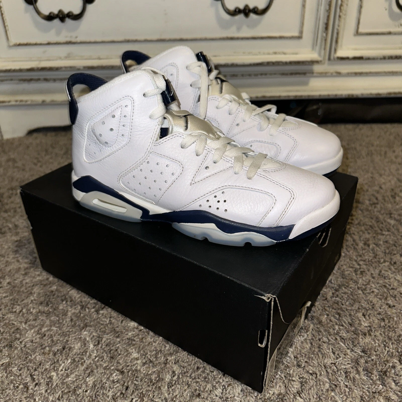 [384665 141] Air Jordan Retro 6 (GS) ""Midnight Navy (2022)"""