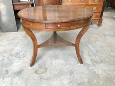 Tavolo rotondo Carlo X in Noce a 3 cassetti - Restaurato (in corso d'opera)