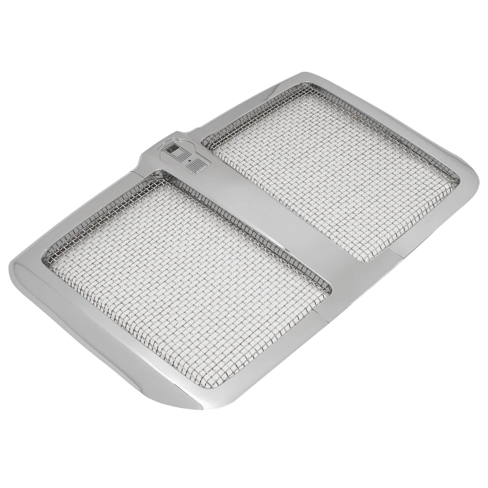 Conjunto de parrilla delantera cromada con red de pantalla de insectos para Kenworth T680 2014-2022 Foto 4 de 4