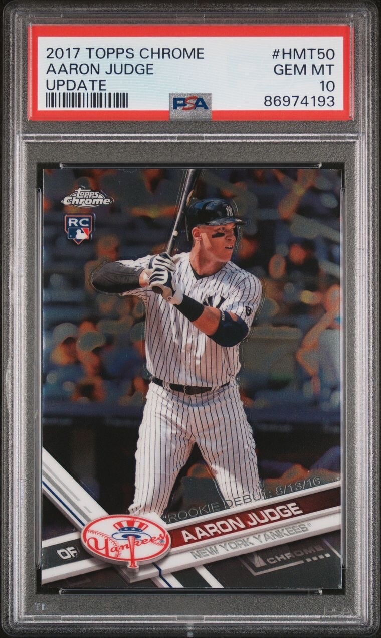 2017 TOPPS CHROME UPDATE HMT50 AARON JUDGE PSA 10 8879