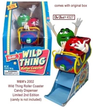 M&M's 2002 Wild Thing Roller Coaster Candy Dispenser LE original packaging