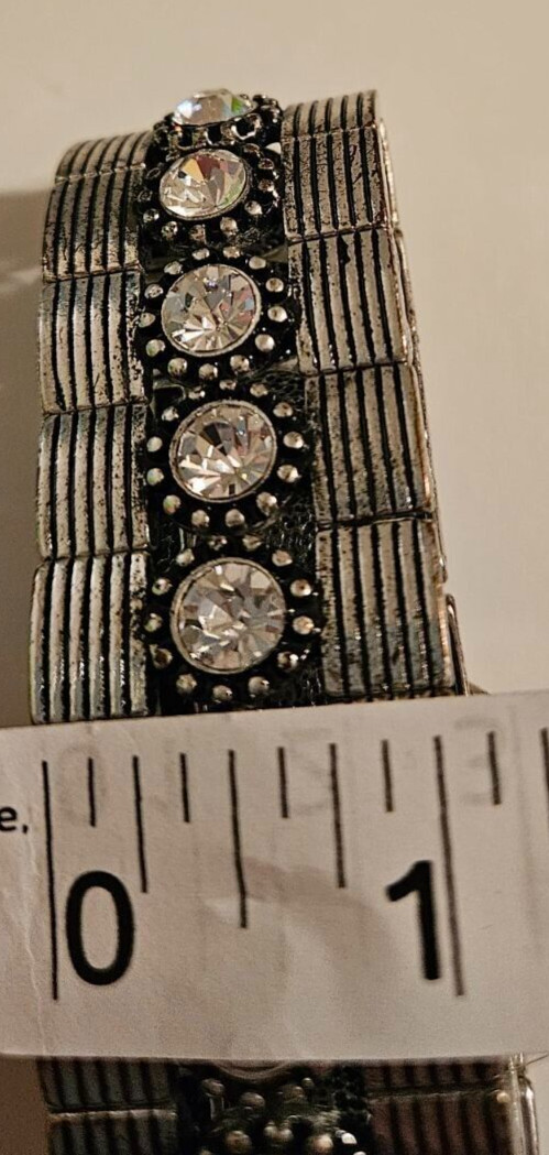 3 Piece Stretchy Stackable Bracelet Lot- Silver T… - image 6