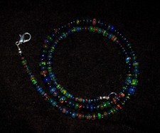 3-5mm Quality Natural Ethiopian Opal Roundel Fire Gemstone Beads Strand 16"
