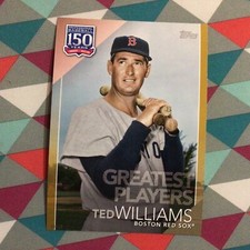 #90 Ted Williams Red Sox 5x7 - 05/10 made Gold 2019 Topps 150 Years of Greatest