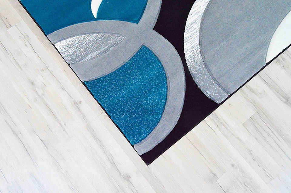 Premium Hand Carved Thick Plush Pile Modern Abstract Contemporary Geometric Rug - Image 2 of 4