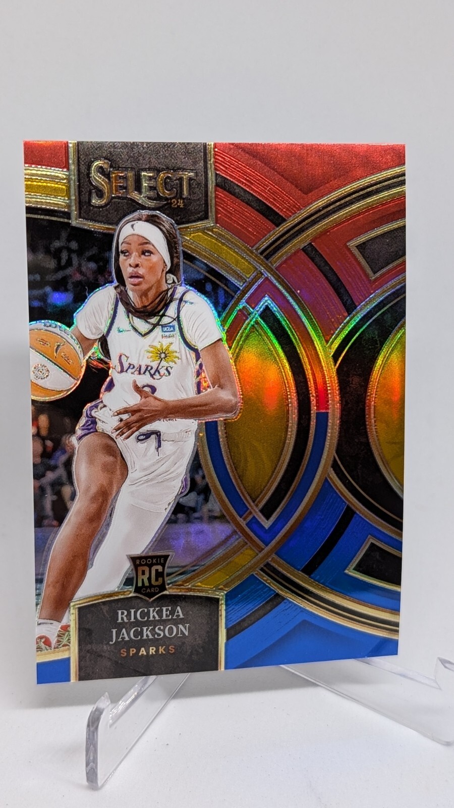 2024 Panini Select WNBA Rickea Jackson Rookie #127 Red and Blue Prizms – /399