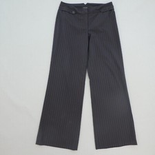 NINE WEST Black & Maroon Pinstripes Dress Pants Womens Size 4P 4 Petite Wide Leg