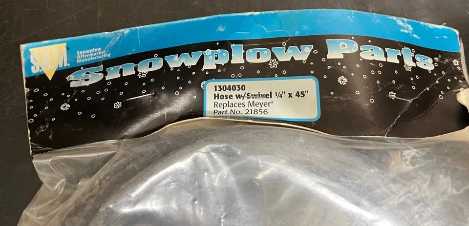 Sam Snow Plow Parts 1304030 Hose 1/4" x 45” W/ Swivel Same As Meyer 21856! - Image 2 of 4