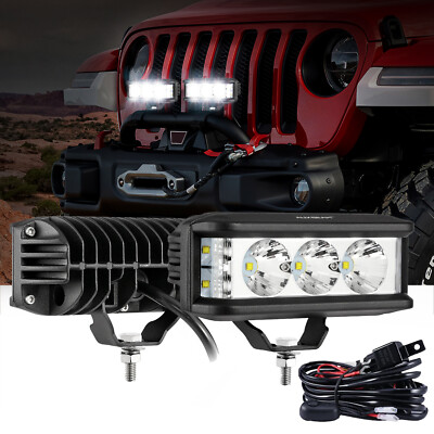 AUXBEAM 5'' 60W Led Work Light Bar Pods Driving Fog Lights Lamps Truck ATV UTE 4''