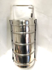 Stainless Steel Tiffin Carrier  Lunch Boxes School/Office 4 Containers 12 inch