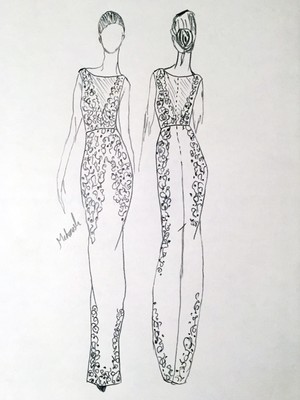 Artist Original Fashion Sketch Illustration Pencil Drawing Haut Couture Ebay