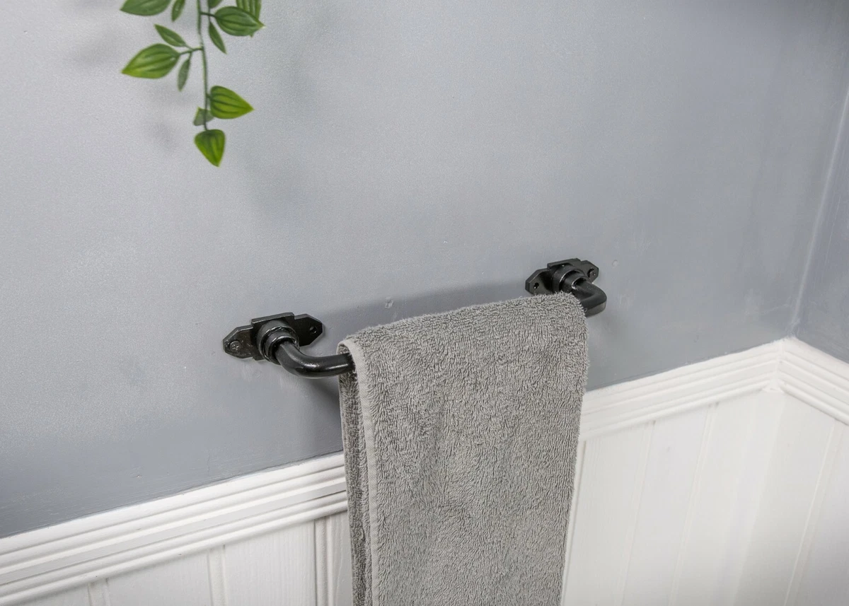 towel rail Bathroom towel holder Iron towel bar Bathroom décor | eBay