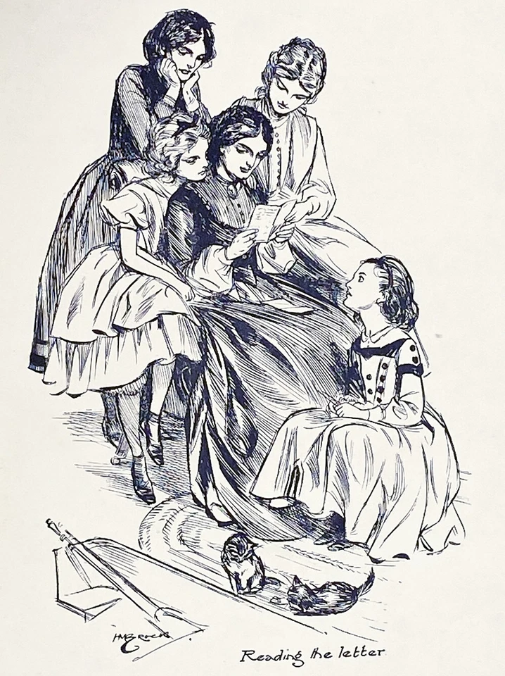 LITTLE WOMEN Victorian Romance H M BROCK book LOUISA MAY ALCOTT us Civil War - Image 3 of 4