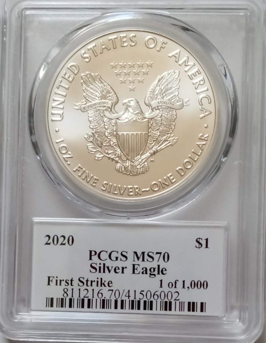 【PCGS最高鑑定品】2020 シルバーイーグル銀貨 MS70 FS 1oz PCGS MS70 2020 American Silver Eagle 1oz Len Buckley