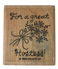 Stampin Up For A Great Hostess Flower Bouquet Rubber Stamp Appreciation LRS80
