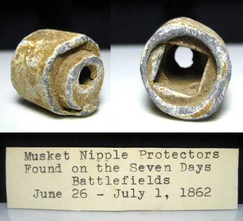 The 7 Days Battles VA Civil War Relic Dug Nipple Protector Made from .54 Bullet