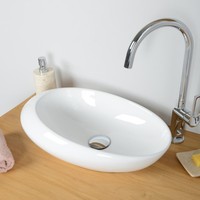 Keramik Aufsatzwaschbecken Oval Weiß 50 Cm Waschbecken Bad Wohnfreuden