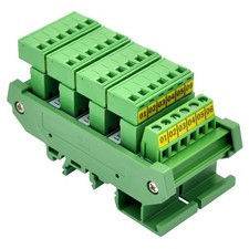 Slim DIN Rail Mount Distribution Module 10A/300V Pluggable Screw Terminal 5x6