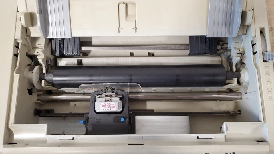 Oki MICROLINE 320 Turbo 9 Pin Dot Matrix Printer - Non USB, Missing Cover, Look - Image 2 of 4