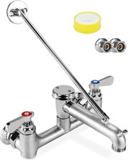Commercial Mop Sink Faucet W/ Vacuum Breaker Wall Mount 8" Center Service Sink