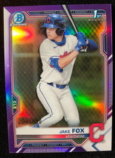 2021 Bowman Chrome Draft JAKE FOX 1st Rookie PURPLE REFRACTOR #/250 Guardians RC