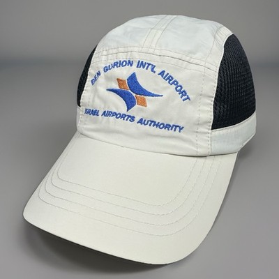 Israel Ben Gurion Intl Airport Hat Authority 5 panel Camp Souvenir Cap UV 50+