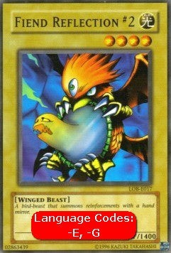 YuGiOh Fiend Reflection #2 (V.1) LOB-EN017 Common Englisch Good unl.