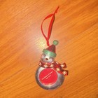 Snowman Photo Frame Christmas Hanging Ornament, Wood, Silver Red Green, 1pc — photo 4