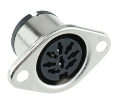 2 x 8-Pin DIN Panel Mount Female Socket Connector