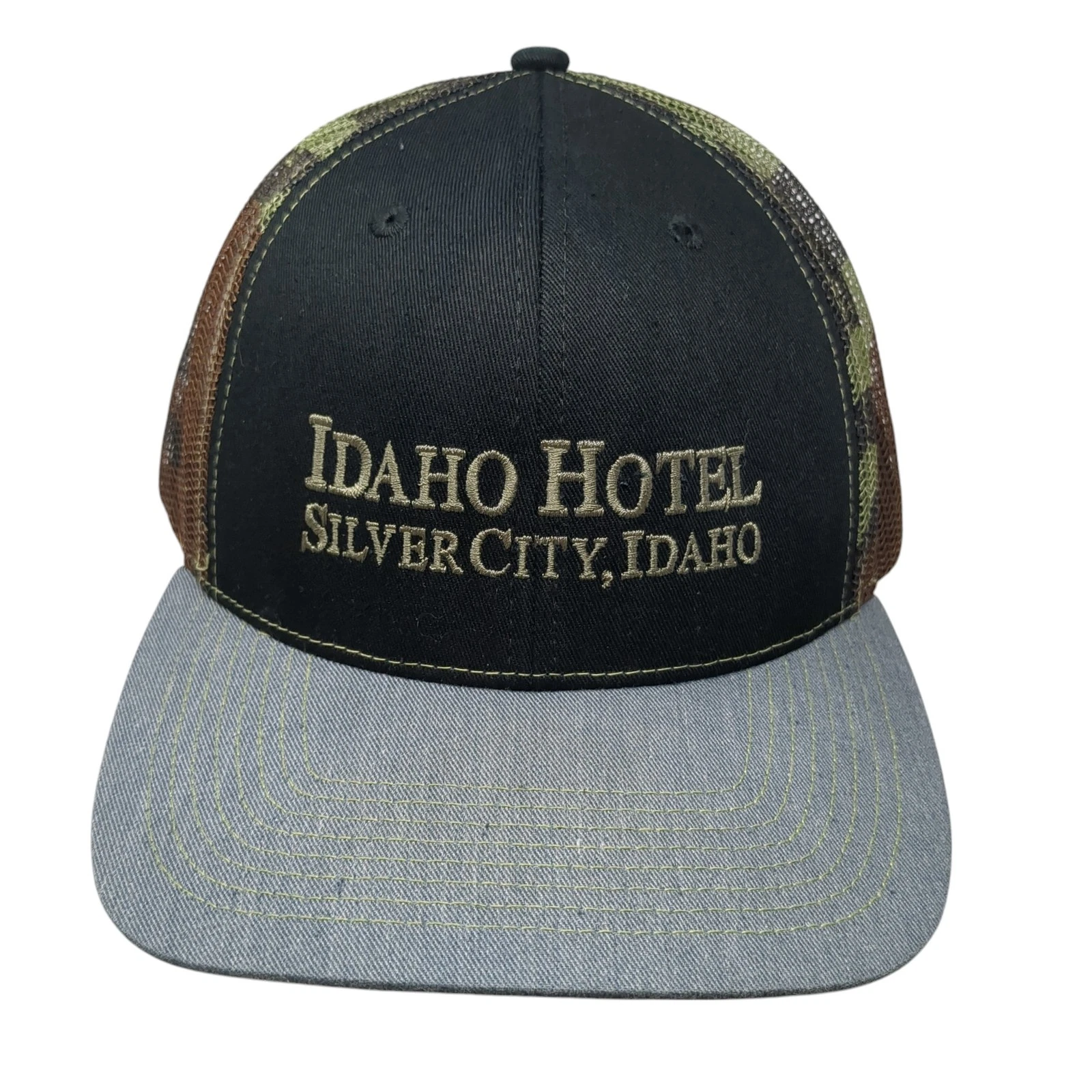 Idaho Hotel Snapback Trucker Hat Multicolor OS Adjustable Camouflage Outdoor Cap