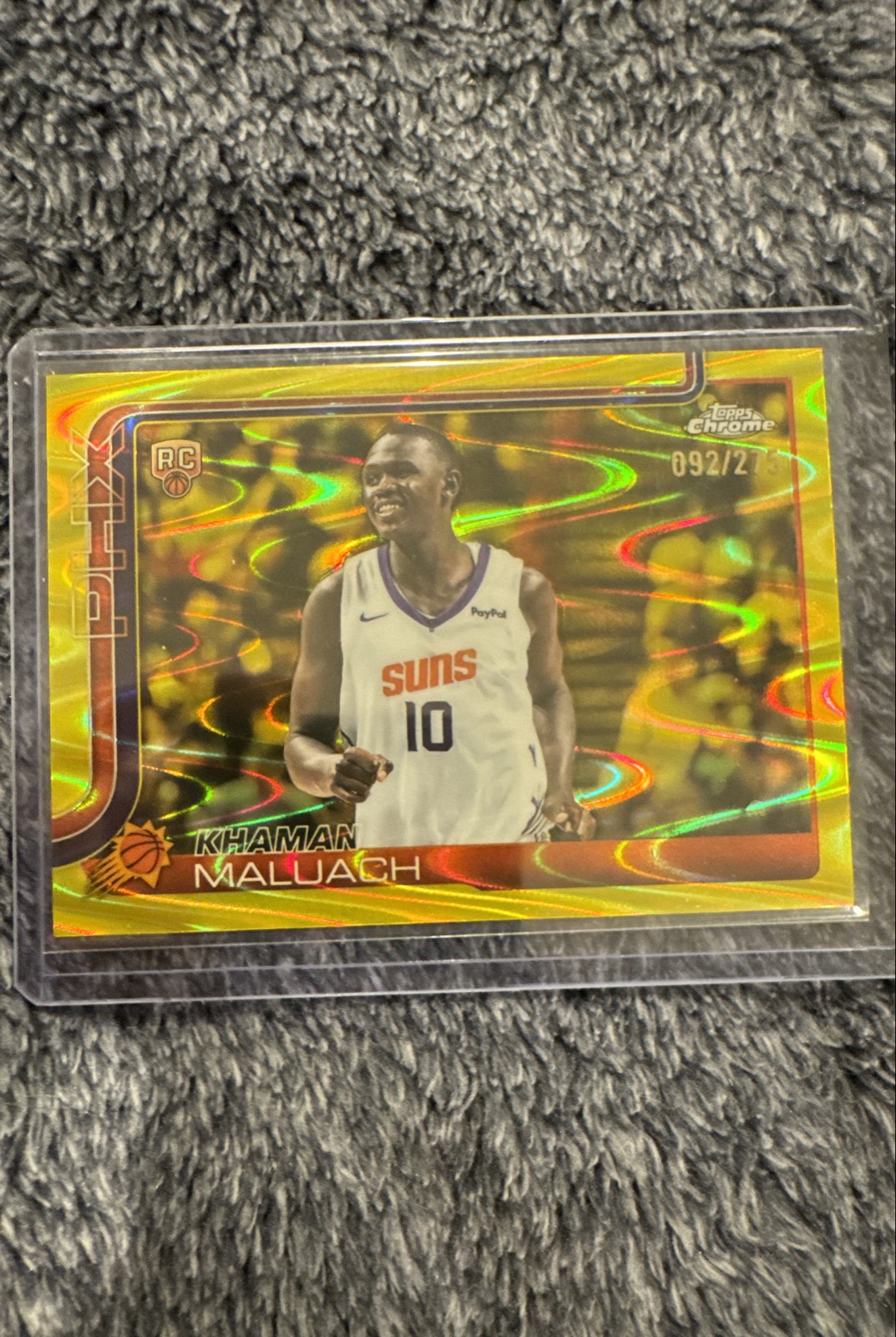 2025-26 Topps Chrome - Khaman Maluach #260 Yellow RayWave Refractor /275 (RC)