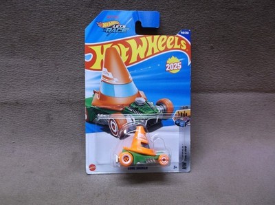 HOT WHEELS 2025 #148 ORANGE TRAFFIC ROAD CONE SHAKER STACKABLE HOT ROD RACER