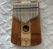 Irin Kalimba 17 Key Thumb Piano Wood Mahogany With Tuner Hammer Accessories