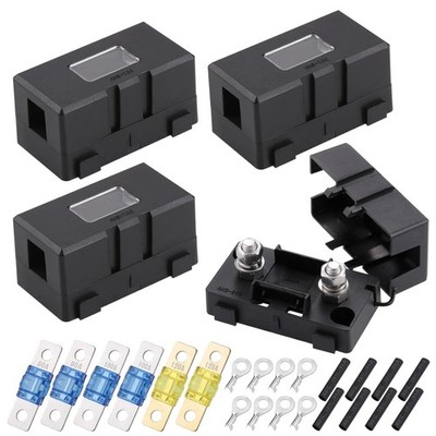 4 Stück Midi Sicherungshalter mit Mega Sicherungen 60A, 100A, 120A für Fahrzeuge