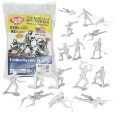 TimMee Plastic Army Men - White 48pc Toy Soldier Up to 2.1 inches tall,