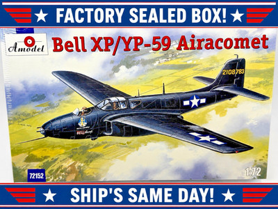 Vintage Amodel 1:72 Bell XP/YP-59 Airacomet 72152 Plastic Model Kit SEALED BOX!!