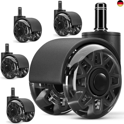 SaiXuan 5PCS Schreibtischstuhl Rollen, 11 x 22 mm, 360° Drehbar, Leise und Ohne