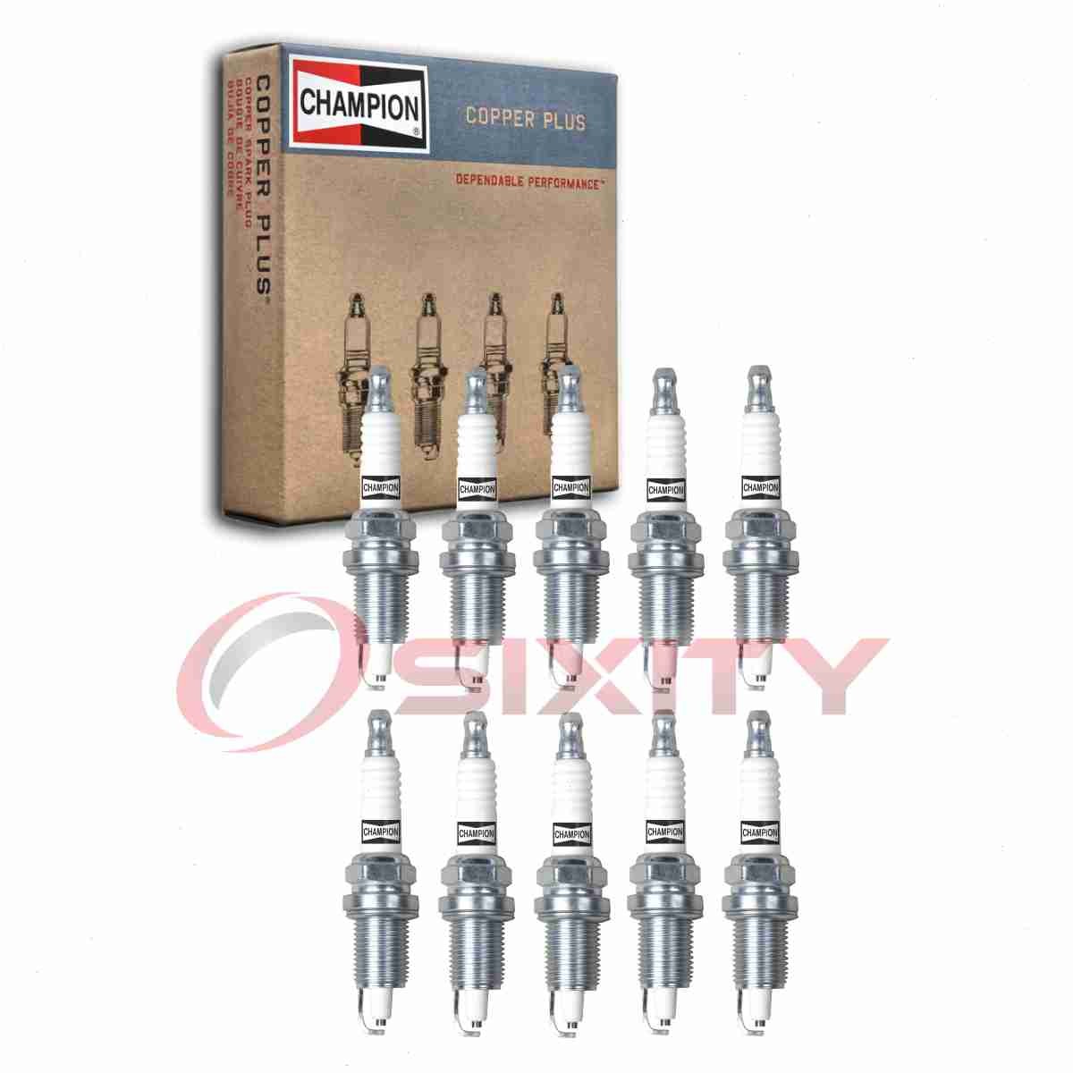 10 pc Champion Copper Plus Spark Plugs for 2003-2006 Dodge Viper 8.3L V10 cs