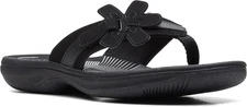Cloudsteppers by Clarks Womens BrinKley Flora Black Thong Sandals Choose Size
