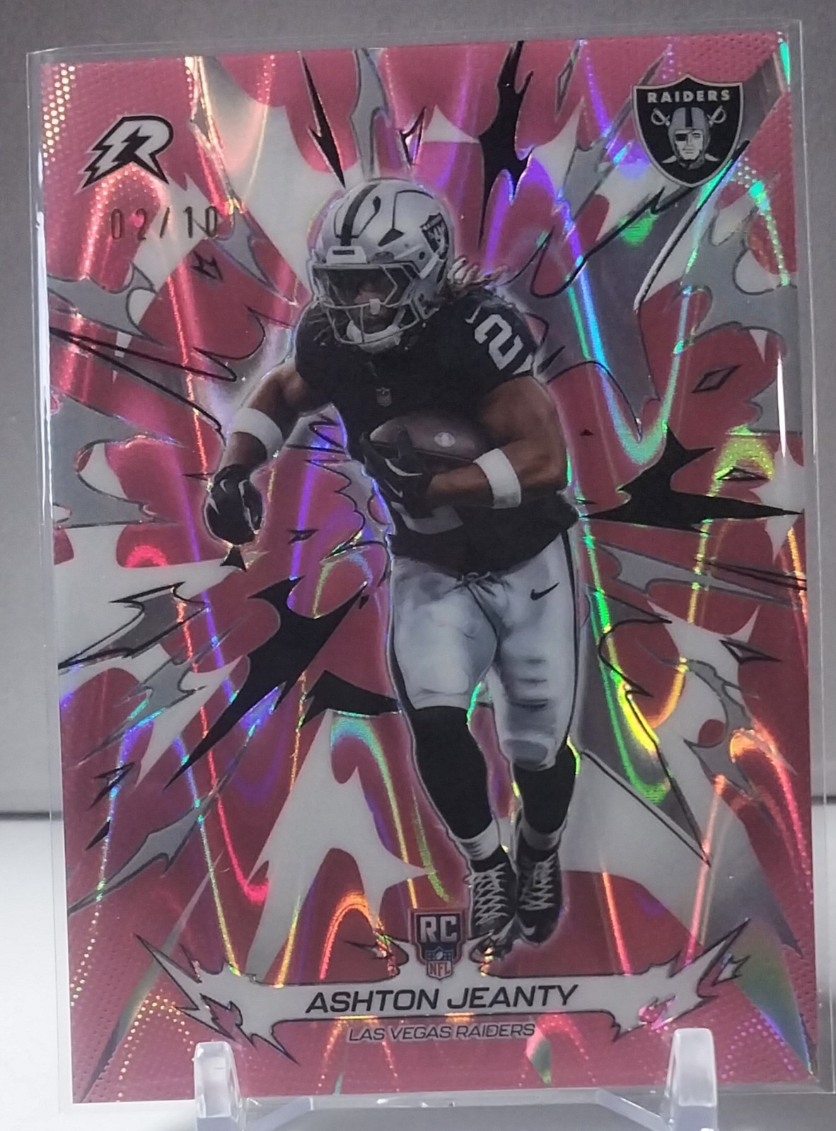 2025 Topps Resurgence Pink Power Surge Ashton Jeanty Jersey Number Match #02/10