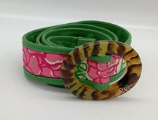 Lilly Pulitzer Multicolor Pink Green Belt Tortoise Buckle Size small