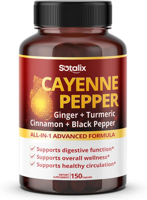 Cayenne Pepper, with Ginger, Turmeric, Cinnamon, Black Pepper - Digestion Suppor