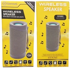 Sensei 5W Wireless Bluetooth Speaker With Multi Coloured LED Lights & 10m Range