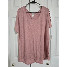 Naif 2x women's coral plus size blouse New with tags