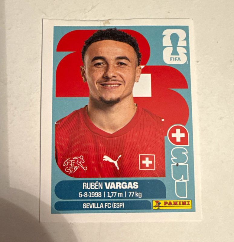 Panini FIFA World Cup 2026 Rubén Vargas SUI 18 Switzerland Portrait Sticker