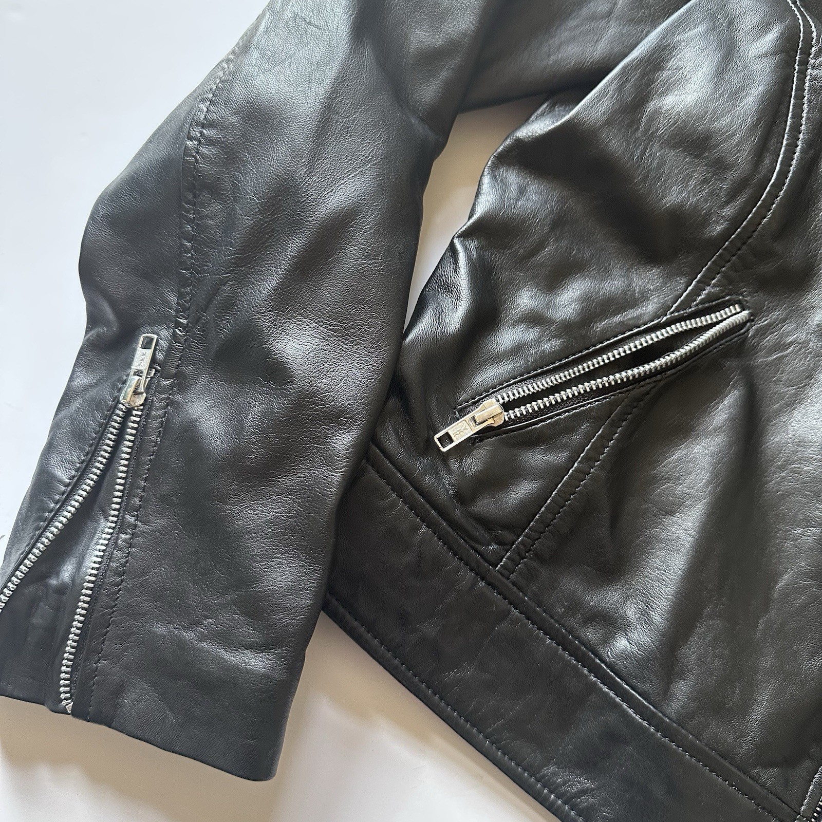 Dutch Elements Leather Jacket Black Motorcycle St… - image 3