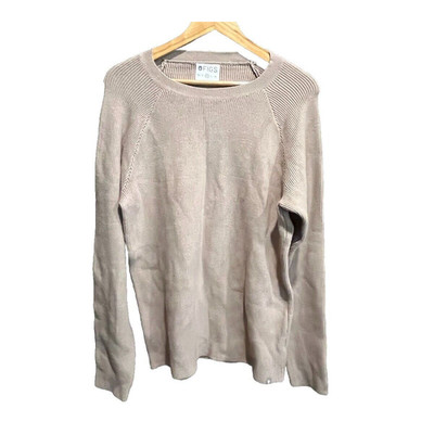 FIGS Beige Long Sleeve Crew Neck Viscose Blend Women's Sweater Size M