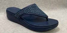 CROCS Monterey Flip-Flops blau Plateau Sandale Perlen NEU Gr 41-42 Zehentrenner