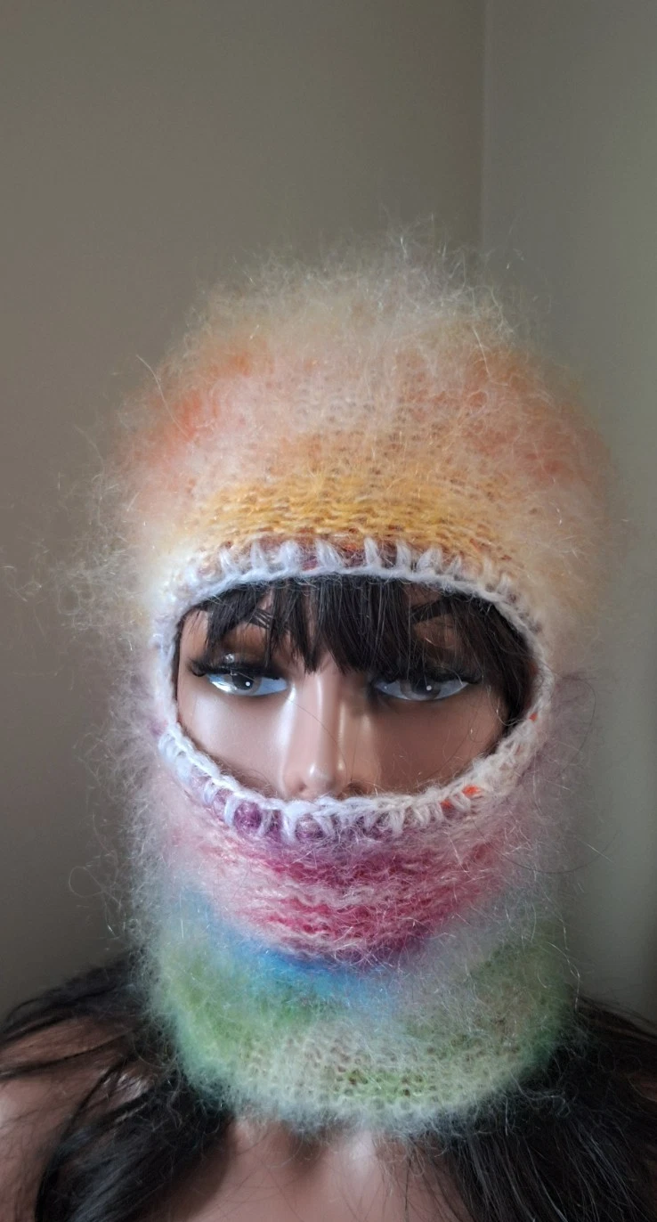 Mohair Reversible Balaclava – Hand Knit Ski Mask Beanie Rainbow Unisex
Opens in a new window or tab